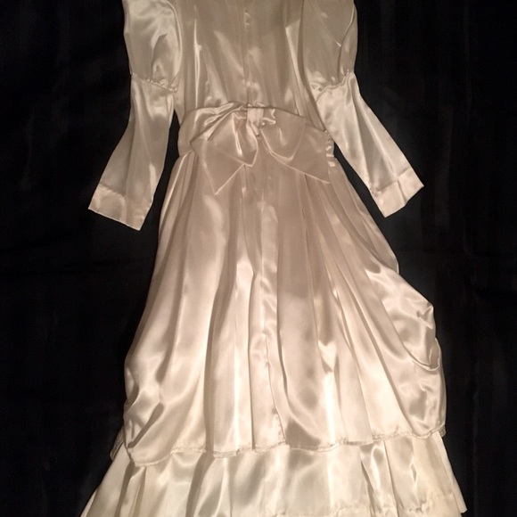 Pearl White Satin Child Holy Communion Dress - Picture 8 of 8